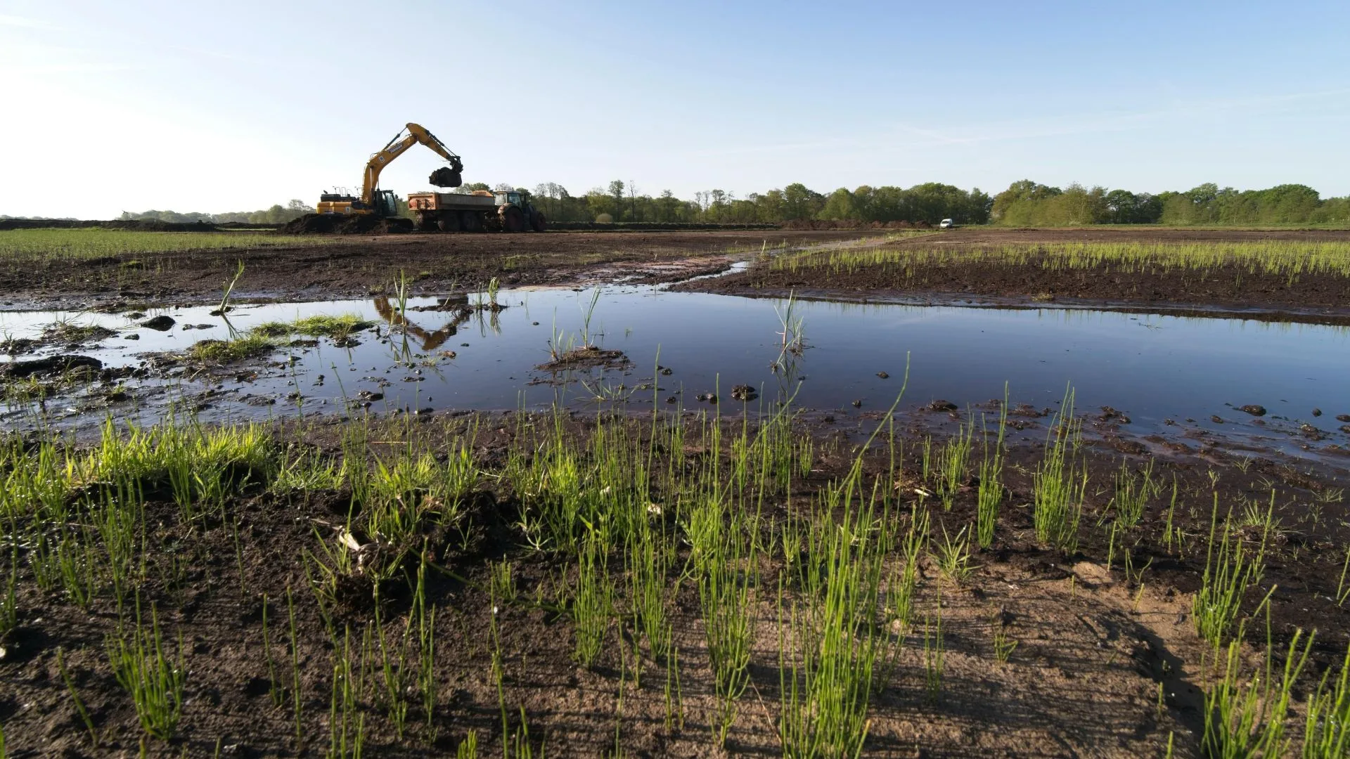 Equipment working a wet site excavation in southern York County